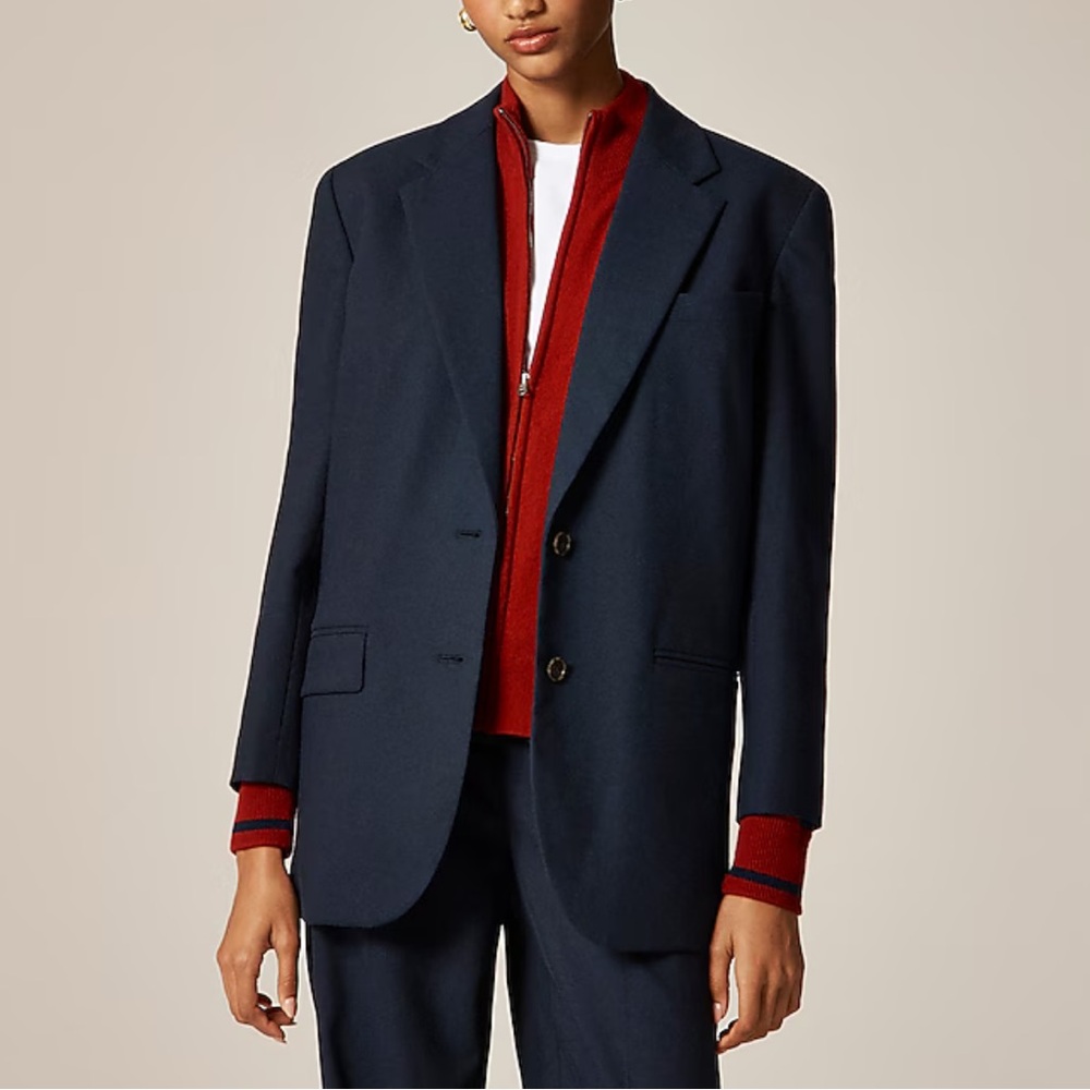 JCREW Gamine Blazer in Navy (Italian wool studio blend)
